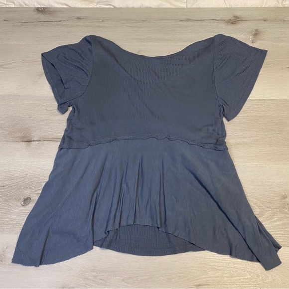 Lavender Field Scoop Neck Babydoll Top, Grayish Blue, Estimated Medium - Picture 4 of 8